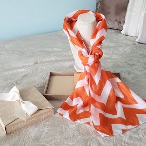 Orange Citrus Chevron Pattern Fashion Scarf